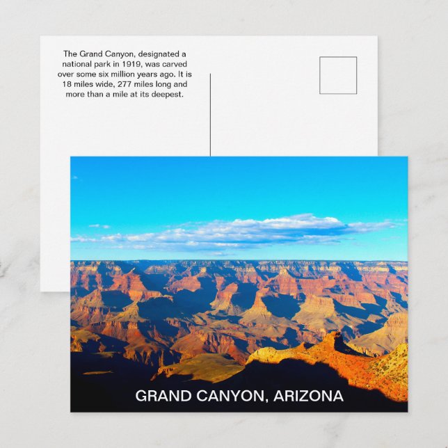 Nationalpark Arizona Grand Canyon Postkarte (Vorne/Hinten)