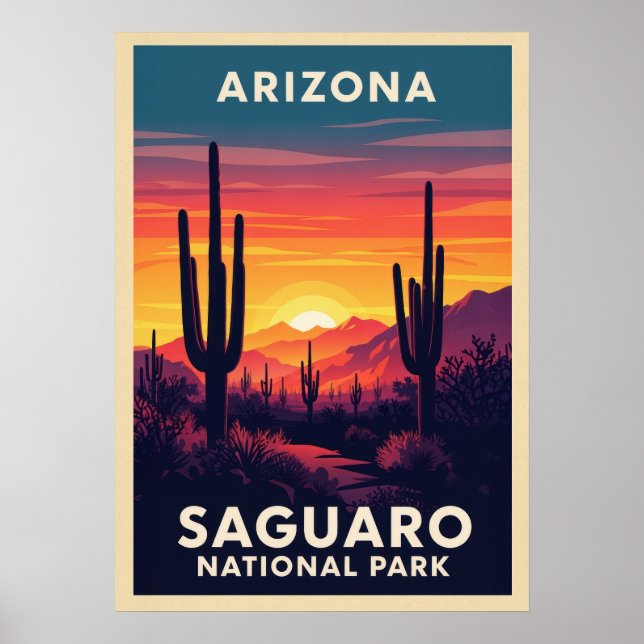 Nationalpark Arizona Saguaro V01 Poster (Vorne)