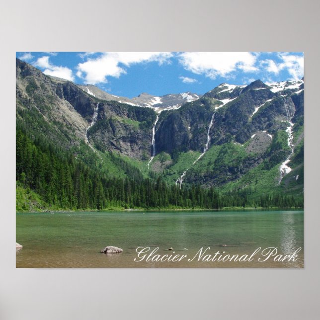 Nationalpark Avalanche Lake Glacier Poster (Vorne)