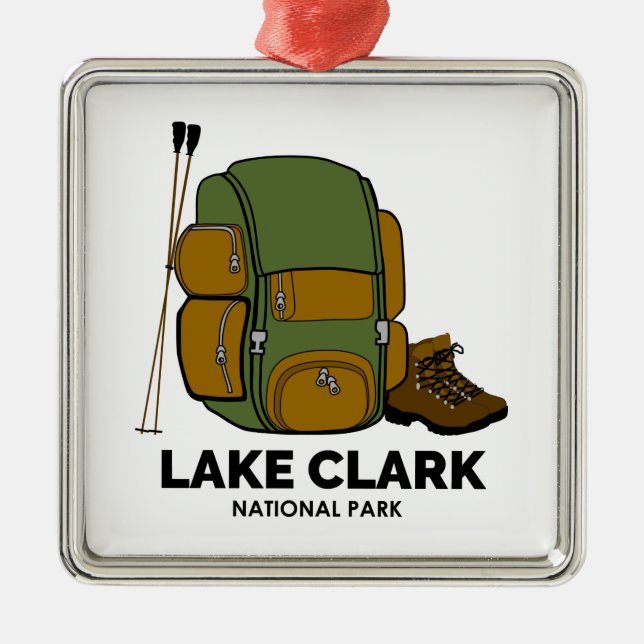 Nationalpark-Backpacker für den See Clark Ornament Aus Metall (Vorne)
