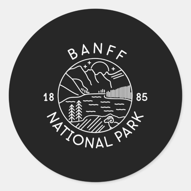 Nationalpark Banff 1885 Alberta Runder Aufkleber (Vorderseite)