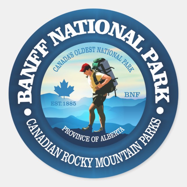 Nationalpark Banff (C) Runder Aufkleber (Vorderseite)