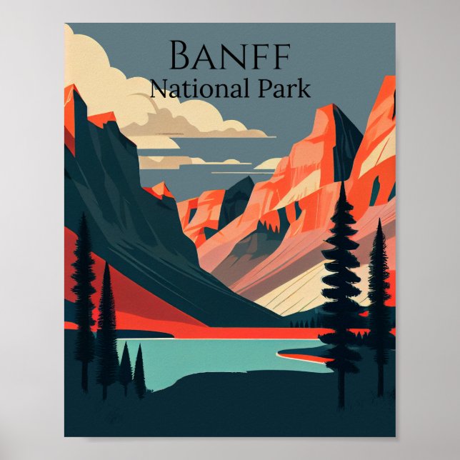 Nationalpark Banff Moderne Kunst Poster (Vorne)