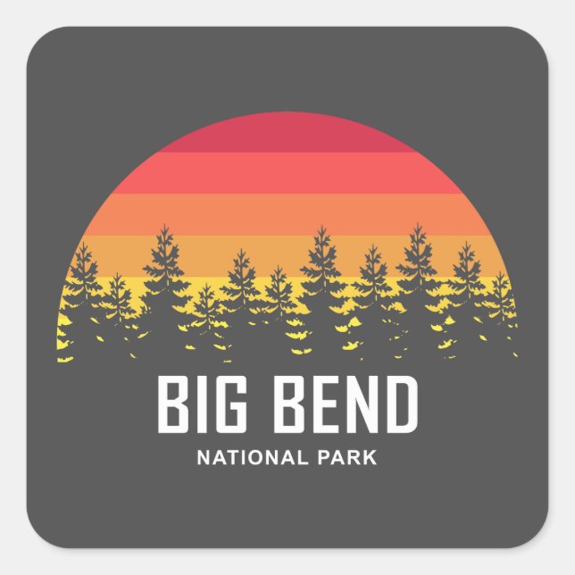 Nationalpark Big Bend Quadratischer Aufkleber (Vorderseite)