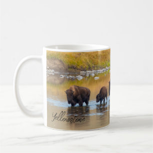 Nationalpark Bison River Crossing Yellowstone Kaffeetasse
