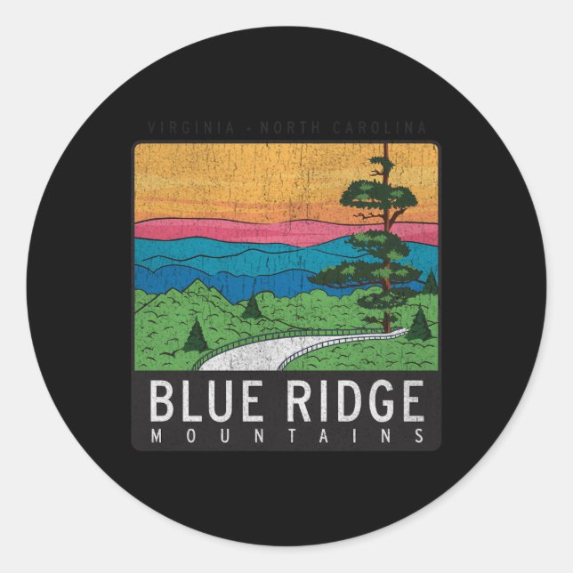 Nationalpark Blue Ridge Mountains Runder Aufkleber (Vorderseite)