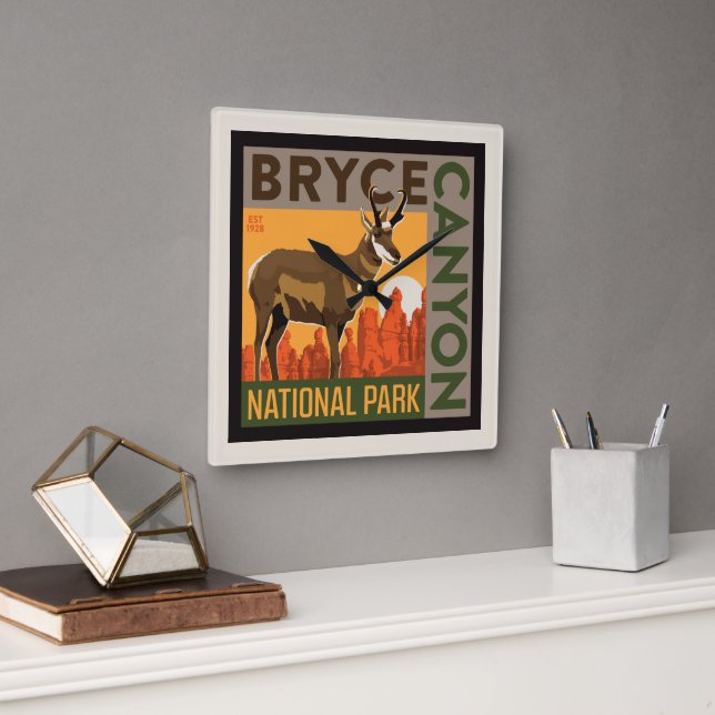 Nationalpark Bryce Canyon | Utah Quadratische Wanduhr (Büro)