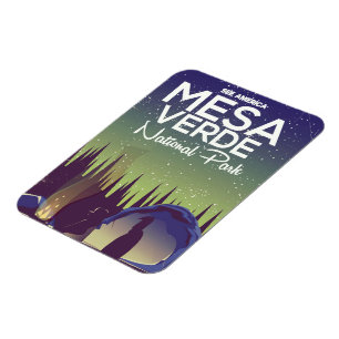 Nationalpark-Campingsreiseplakat MESAs Verde Magnet
