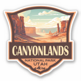 Nationalpark Canyonlands Illustration Retro Aufkleber