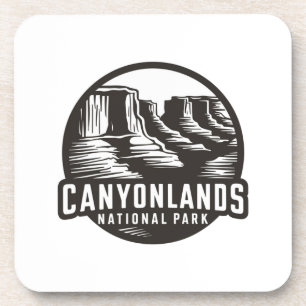 Nationalpark Canyonlands Schwarz-weiße Kunst und K Getränkeuntersetzer