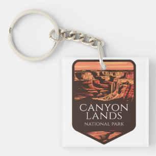 Nationalpark Canyonlands Sonnenuntergang Emblem Schlüsselanhänger