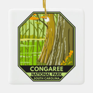 Nationalpark Congaree Süd Carolina Retro Keramikornament
