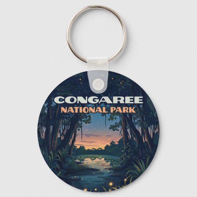 Nationalpark Congaree Süd Carolina Retro Schlüsselanhänger (Vorderseite)