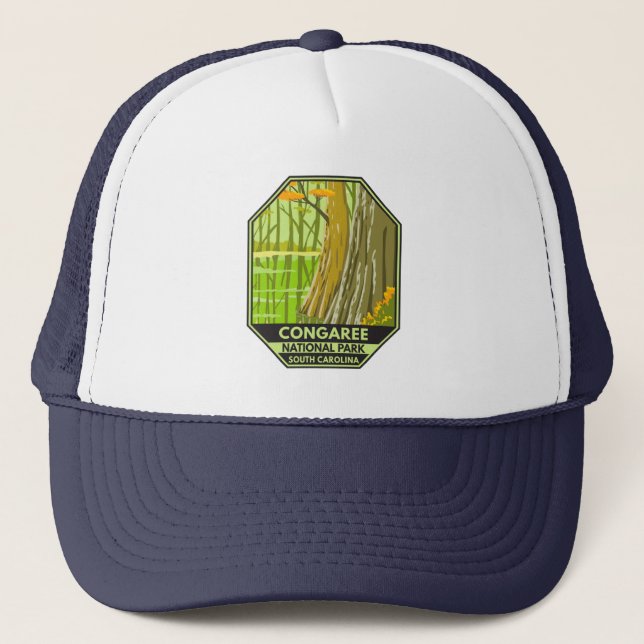 Nationalpark Congaree Süd Carolina Retro Truckerkappe (Vorderseite)