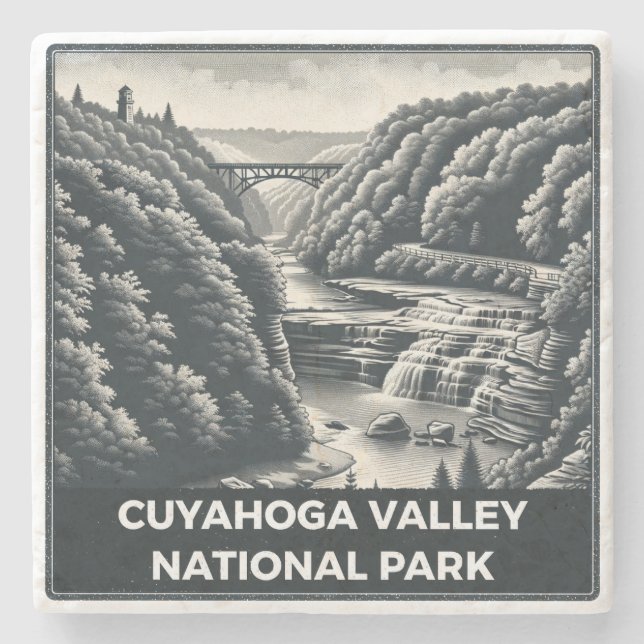 Nationalpark Cuyahoga Steinuntersetzer (Vorderseite)