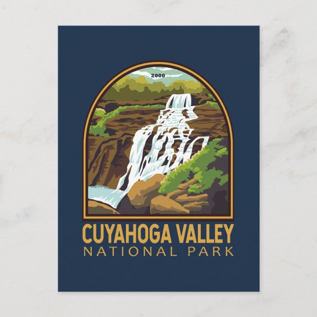 Nationalpark Cuyahoga Vintages Emblem Postkarte (Vorderseite)