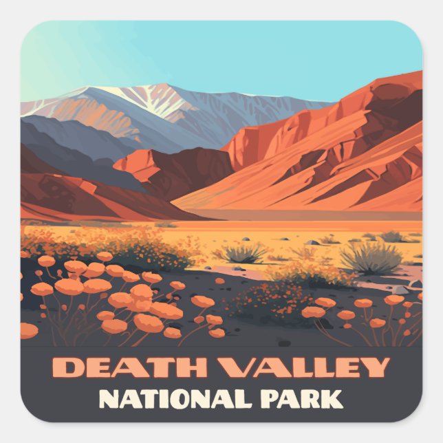 Nationalpark Death Valley Quadratischer Aufkleber (Vorderseite)
