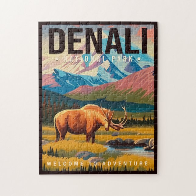 Nationalpark Denali Alaska Berglandschaft Ski (Vertikal)
