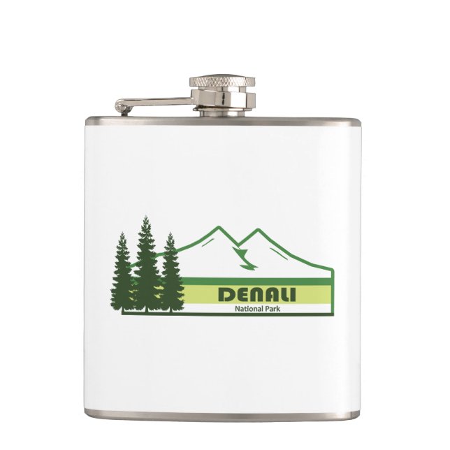 Nationalpark Denali Alaska Grüne Streifen Flachmann (Vorderseite)