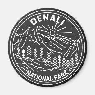 Nationalpark Denali Alaska Mount Hunter Monoline Magnet
