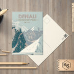 Nationalpark Denali Alaska Mount Hunter Vintag Postkarte<br><div class="desc">Denali Vektorgrafik Design. Der Park hat Terrain von Tundra,  Fichtenwald und Gletscher,  der Park ist Zuhause für Wildtiere inklusive Grizzlybären,  Wölfe,  Elche,  Karibu und Dall Schafe.</div>