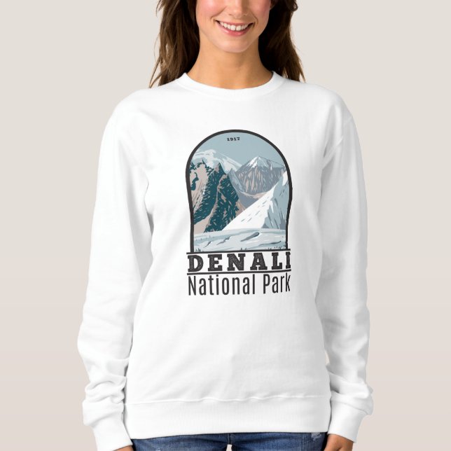 Nationalpark Denali Alaska Mount Hunter Vintag Sweatshirt (Vorderseite)