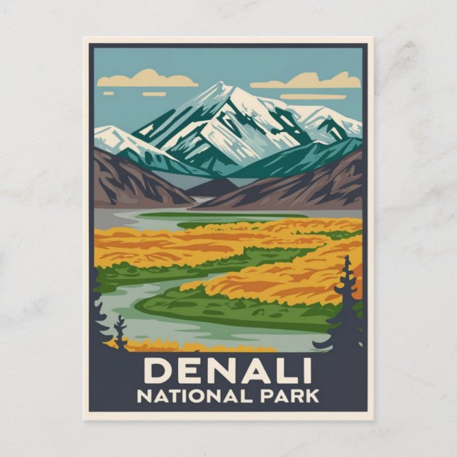 Nationalpark Denali Alaska Mount Postkarte (Vorderseite)