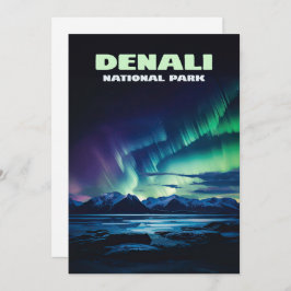 Nationalpark Denali Alaska Nord Lights Retro