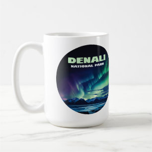 Nationalpark Denali Alaska Nord Lights Retro Kaffeetasse