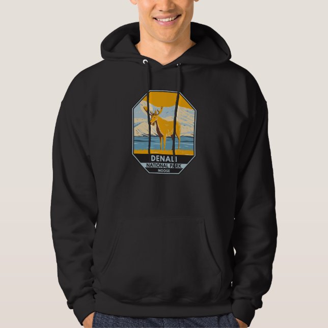 Nationalpark Denali Alaska Vintag Hoodie (Vorderseite)