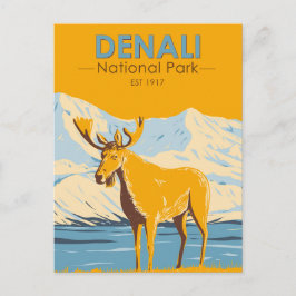 Nationalpark Denali Alaska Vintag Postkarte