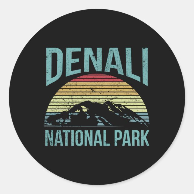 Nationalpark Denali Nationalpark Runder Aufkleber (Vorderseite)