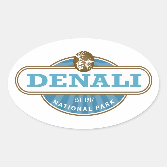 Nationalpark Denali Ovaler Aufkleber (Vorderseite)