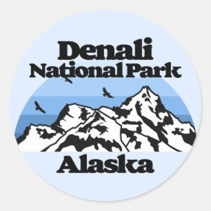 Nationalpark Denali Runder Aufkleber
