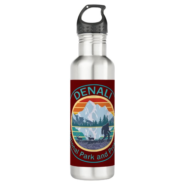 Nationalpark Denali und Erhaltung des Bigfoot Edelstahlflasche (Vorderseite)