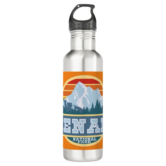 Nationalpark Denali und Erhaltung Edelstahlflasche (Vorderseite)