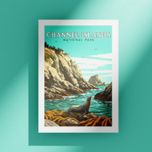 Nationalpark der Vintagen Kanalinseln Postkarte