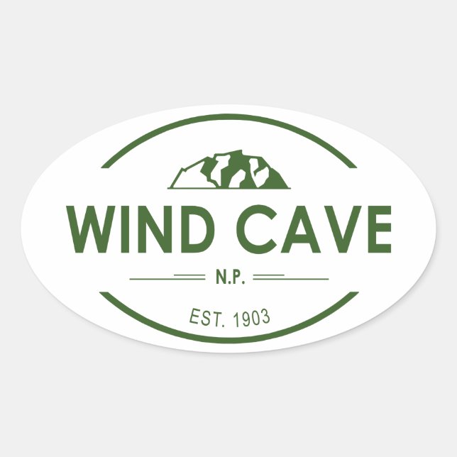Nationalpark der Windhöhle Ovaler Aufkleber (Vorderseite)