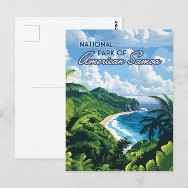 Nationalpark des amerikanischen Samoa Beach Regenw Postkarte (Vorne/Hinten)