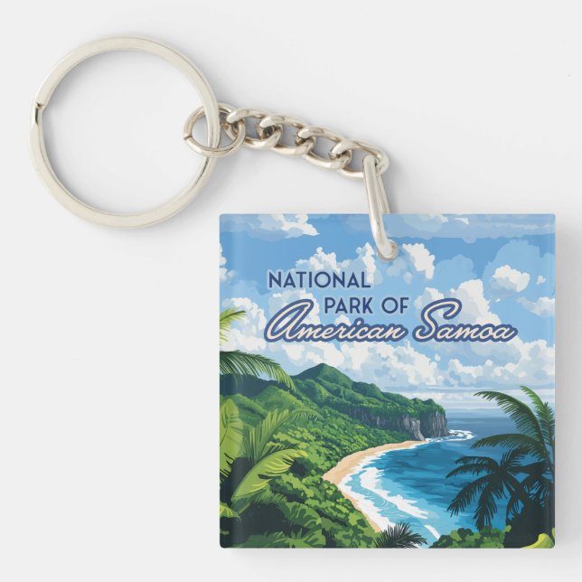Nationalpark des amerikanischen Samoa Beach Regenw Schlüsselanhänger (Vorderseite)
