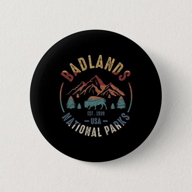 Nationalpark Dlands South Dakota Der Mount Rushmo Button (Vorderseite)