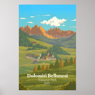 Nationalpark Dolomiti Bellunesi Italien Reise Poster