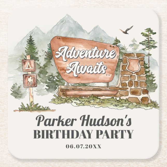 Nationalpark Geburtstagsparty Untersetzer (Vorderseite)