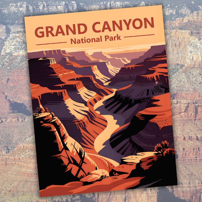 Nationalpark Grand Canyon Postkarte (Grand Canyon National Park Retro Travel Arizona Postcard)