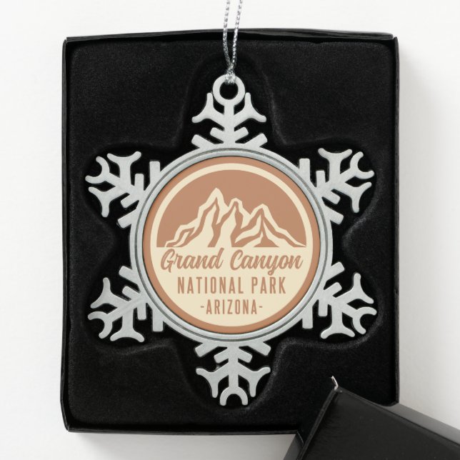 Nationalpark Grand Canyon Schneeflocken Zinn-Ornament (Box)