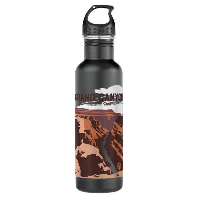 Nationalpark Grand Canyon Vintages Geschenk Edelstahlflasche (Vorderseite)