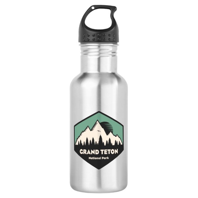 Nationalpark Grand Teton Edelstahlflasche (Vorderseite)