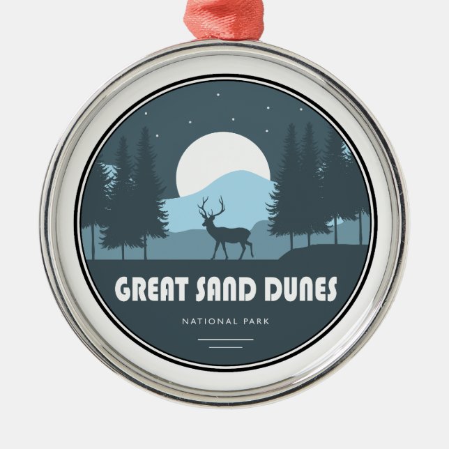 Nationalpark Great Sand Dunes Deer Ornament Aus Metall (Vorne)