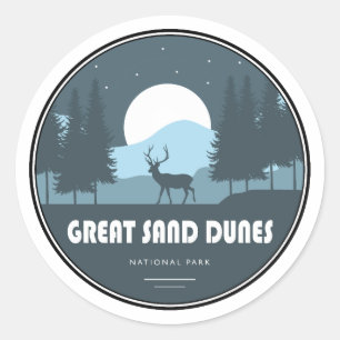 Nationalpark Great Sand Dunes Deer Runder Aufkleber