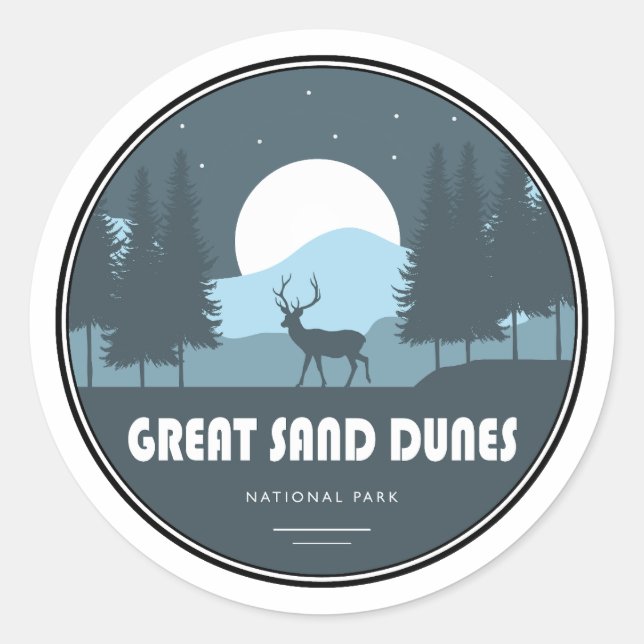 Nationalpark Great Sand Dunes Deer Runder Aufkleber (Vorderseite)